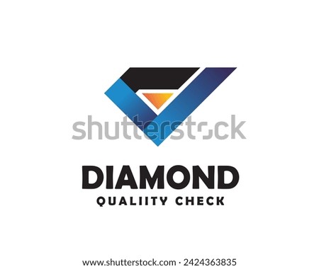 abstract diamond check logo icon symbol design template illustration inspiration