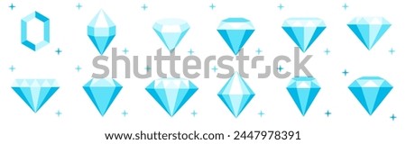 Abstract diamond collection icons. Vector logo