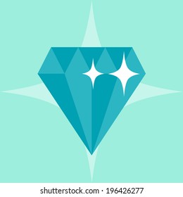 Abstract diamond concept illustration in flat style.