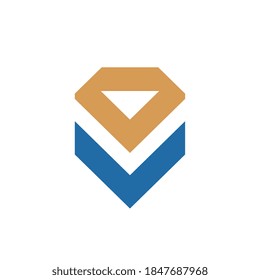 Abstrakte Designelemente für das Logo von Diamant-Edelstein, einzeln auf weißem Hintergrund