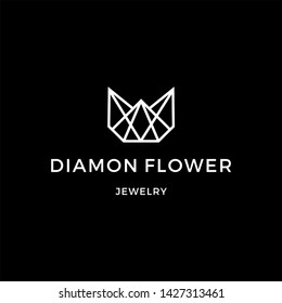Abstract Diamond Geometric Line art Logo Design Inspiration
