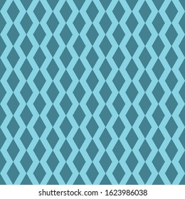 Abstract diamond geometric seamless pattern vector background. A hand drawn illustration dark and light blue colors. For fabric, cloth, etc. Eps 10 vector, printable colors.