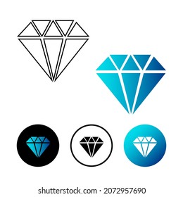 Resumen Icono de diamante Ilustración Diseño plano