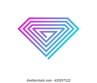 Abstract Diamond Icon Logo Design Element