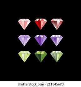 Abstract diamond icons