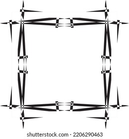 Abstract diamond isquare ntersected also psy frame in perspective black on transparent background designer cut
