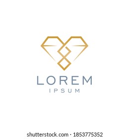 Abstract diamond jewelry monogram logo 