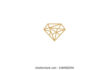 Abstract Diamond Line Art Vector Icon Logo