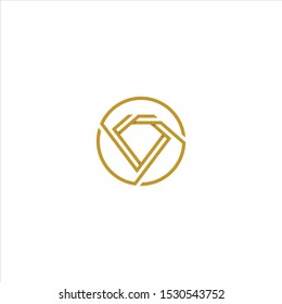 abstract diamond line art vector icon logo
