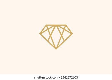 abstract diamond line art vector icon logo
