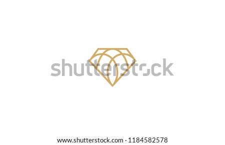 abstract diamond line art vector icon logo