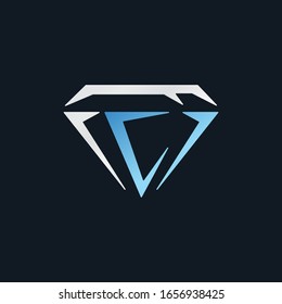 Abstraktes Logo-Design. Minimales Symbol auf blauem Hintergrund. Vektorillustration Illustration eps10
