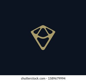 abstract diamond logo design template - logo for luxury products, hotels, boutiques, jewelry, oriental cosmetics, restaurants and fashion