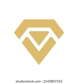 Abstract Diamond Logo Icon, Minimalist Diamond Gemstone Logo Vector