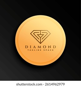 abstract diamond logo icon template with tagline space 
