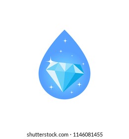 Abstract Diamond on Blue water droplet