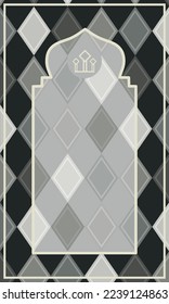 abstract diamond pattern prayer rug 