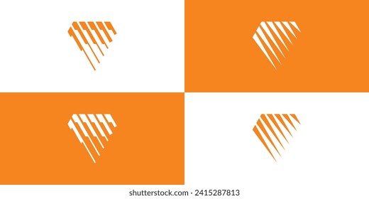 Abstract diamond shape icon collection vector logo design.