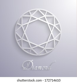 Abstract Diamond Shaped Paper 3d Icon - Eps10 Vector