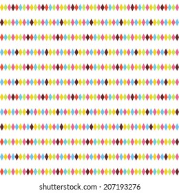 Abstract diamond shaped pattern. Colorful horizontal background for poster or flyer. Rhombuses in Summer colors. Vector illustration.