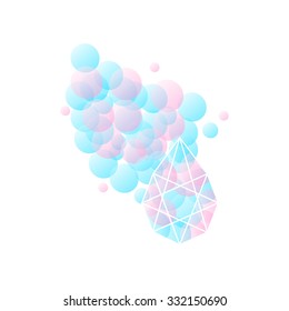 Abstract diamond shaped. Vector crystal blue diamonds logo, icon isolated. Diamond abstract logo. Graphic symbol, icon.