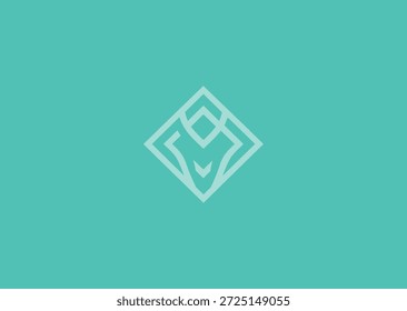 Un diamante abstracto en estilo de línea simple que simboliza el valor de la fuerza de lujo, la brillantez, la precisión y la elegancia atemporal