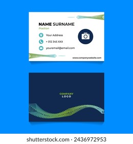 Abstract Diamond Wave Gradation Name Card Design for Business or Company