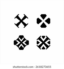 Abstract diamond X logo collection design.