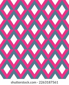 Resumen Diamantes Geométricos Psicodélico Minimal Patrón sin inconvenientes Colores de moda de moda de moda de moda Empatrón Aspecto perfecto para impresión de tela de alamante o papel de pared