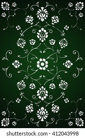 Abstract die cut floral pattern. Vintage cutout fretwork oriental background. Laser cut pattern illustration.