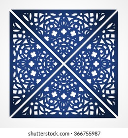 Abstract die cut pattern triangular panels. Cutout silhouette panel. Openwork panel suitable for laser cutting and die cutting.