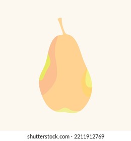 Abstract different color pear isolated white on a background. vector illustration.