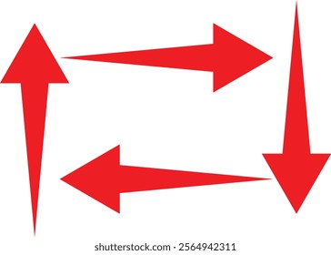 abstract different direction of red arrow.
