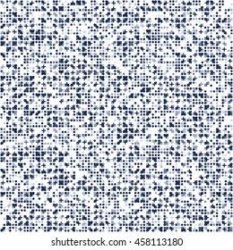 Abstract different dot shapes variegated background. Seamless pattern.