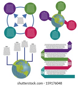 abstract different graphic information on white background