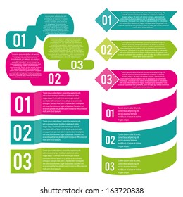 abstract different infographics on a white background