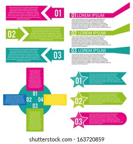 abstract different infographics on a white background