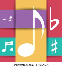 abstract different music icons making a special background
