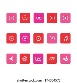 abstract different music icons on a white background