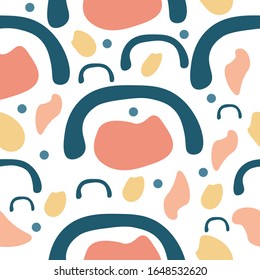 Abstract Different ornaments. Flat design. Hand drawn colored vector set. Modern trendy illustration  seamless pattern