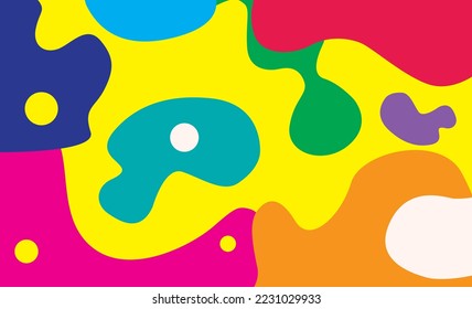 abstract different shapes color style.Vector vibrant template, Colorful abstract background. vector design with psychedelic style premium vector. Contemporary modern trendy vector illustration.