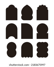 Abstract, different shapes form illustration graphic set.