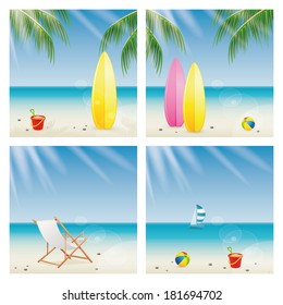 Abstract different summer background with different special objects