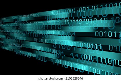 Abstract digital 3D blue background. Information code flow data analysis concept. Modern grid mesh scape particle connected dots vector illustration