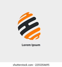 Abstract digital 3D logo globe. Round icon business marketing, networking, communications, telecommunications, social networking. Vector illustration