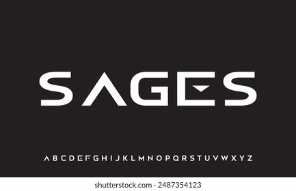 Abstract digital alphabet font. Minimal technology typography, Creative urban sport fashion futuristic font and with numbers.