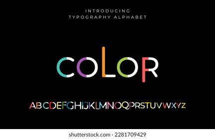 Abstract Digital Alphabet Font with Minimalist Technology Typography, Urban Sports Fashion, and Futuristic Numbers. Vector Illustration