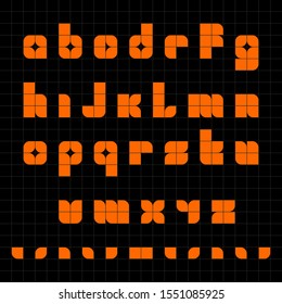 Abstract digital alphabet fonts.  Vector illustraion.