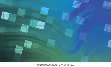 Abstractas animación digital de Formas geométricas en movimiento sobre un fondo colorido con cuadrícula, abstractos Twirl Blink Square, Imagen de Regalías de valores.