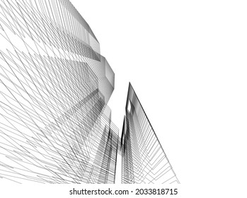 abstract digital architecture 3d design